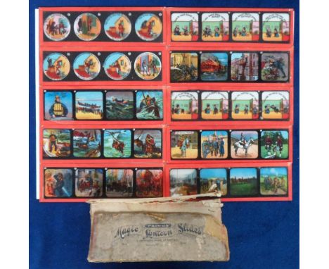 Collectables, Magic Lantern Glass Slides, to comprise each 1-8 on 2 slides 'Our Firemen', 'Our Life-Boat Men', 'Sweep and Whi