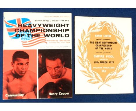 Boxing programmes, Cassius Clay v Henry Cooper, Heavyweight Championship of the World contest, 18 June 1963, original program