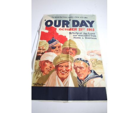 First World War fund raising poster produced by the British Red Cross and Order of St John to publicise 'Our Day' October 21s