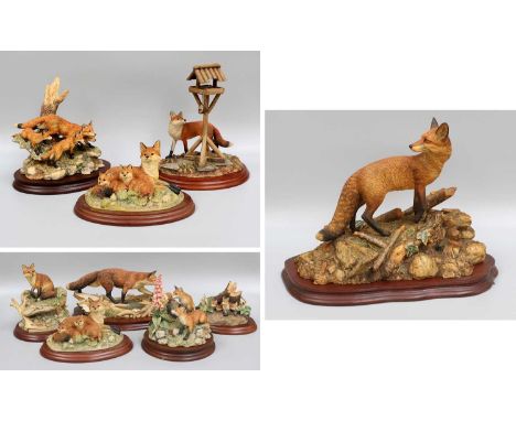 Border Fine Arts Fox Models Including, 'The Last Look', 'Keeping his Feet Dry', 'Family Portrait' etc. (10)