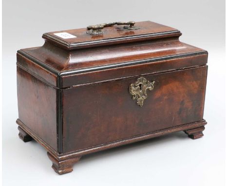 A Georgian Mahogany Three Division Tea Caddy
