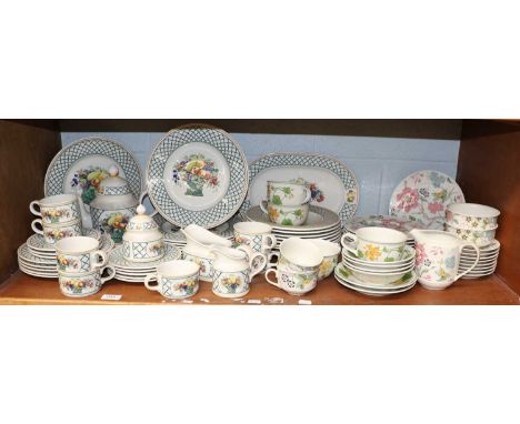 Villeroy and Boch Part Dinner Services, in the Chintz, Basket and Geranium patterns, including dinner plates, oval plate, sid