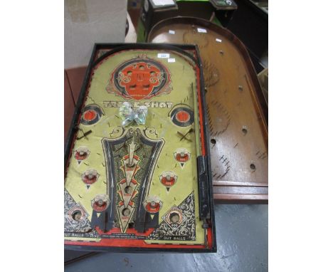 Jaques of London bagatelle board together with a 1936 Gotham Tricky Shot bagatelle board (a/f)