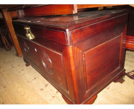 20th Century Oriental hardwood trunk