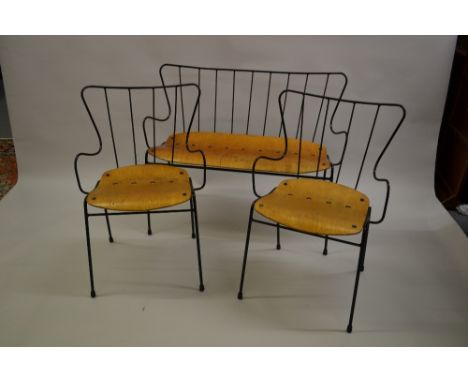 Ernest Race for the Festival of Britain 1951 Exhibition, an Antelope outdoor bench and pair of matching armchairs