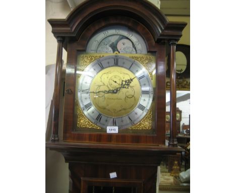 Reproduction mahogany boxwood line inlaid longcase clock, the brass and silvered dial inscribed ' Committi of London ' with a