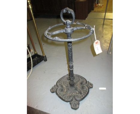 Circular black painted iron stick stand