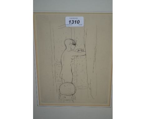 After Pierre Bonnard, etching, study of a nude in an interior, unsigned