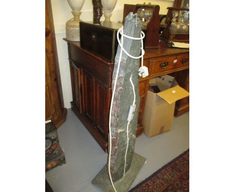 20th Century natural stone floor standing lamp, 41ins high