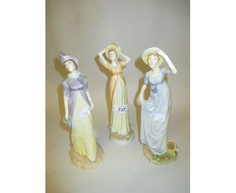 Group of three Royal Worcester Jane Austen collection figures