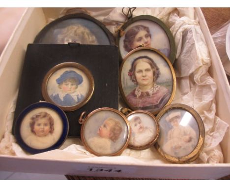Group of various early 20th Century family portrait miniatures