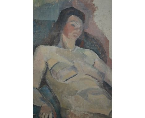 J. Semmence, signed oil on canvas, portrait of a boy together with an oil of a female nude, both unframed