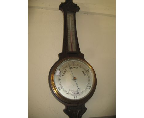 Oak cased aneroid barometer