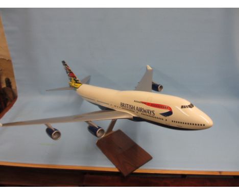 Travel Agents scale model of a British Airways jumbo jet by Pacific Miniatures with original box