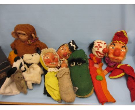 Early 20th Century Punch and Judy puppet set together with a small quantity of other soft toys