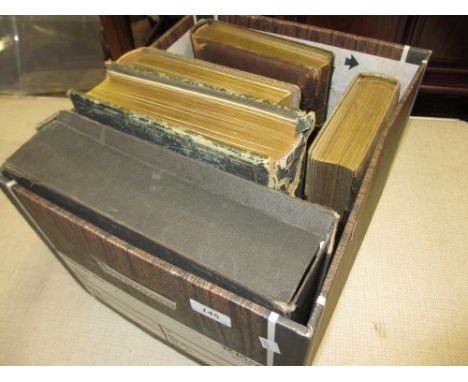Victorian embossed leather photograph album, the cover decorated with a portrait of a lady together with five other Victorian