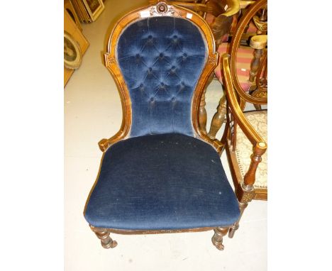 Victorian button upholstered low seat nursing chair