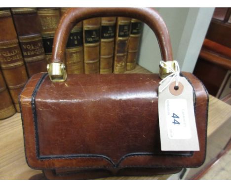 Ladies 20th Century brown leather vintage handbag