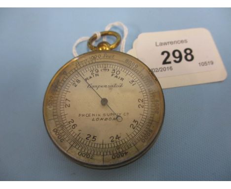 Brass cased pocket barometer