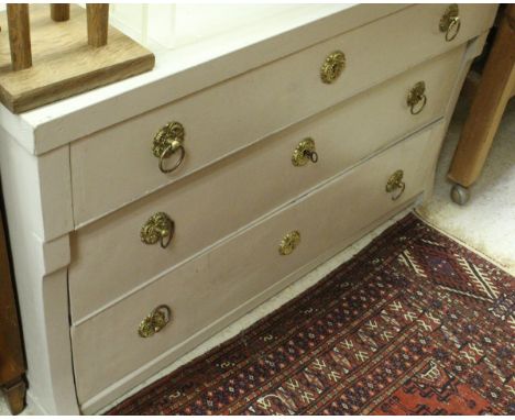 A Continental painted commode, the plain top above three long drawers in the Swedish taste