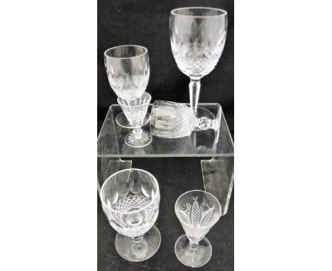 Nineteen Waterford cut crystal glasses, together with two miscellaneous cut glasses CONDITION REPORTS There are 5 wine glasse