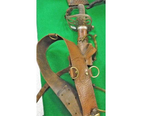 A Henry Wilkinson dress sword in brown leather scabbard, with shagreen grip CONDITION REPORTS There are numerous areas of rus