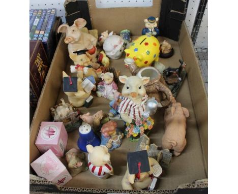 A box containing a selection of model pigs
