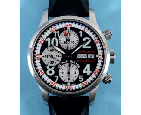 A Gentleman's stainless steel Franck Muller limited edition Trans American Megapole chronograph wristwatch No33/250, Call FM7