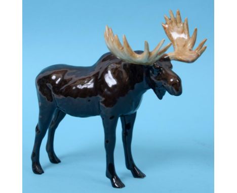 A Beswick Moose, 2090, unmarked, gloss (antlers restored)  See illustration   Condition report  Report by NGApprox. 17.5 cm h