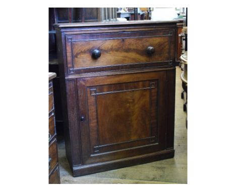 A mahogany secretaire chest, with a pull out drawer above a panel door, 85 cm wide