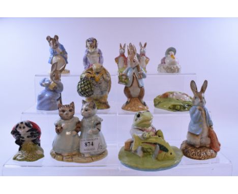 Ten Royal Albert Beatrix Potter figures, including Mittens and Moppet, and Mother Ladybird, all BP-6a, eight boxed, and two B