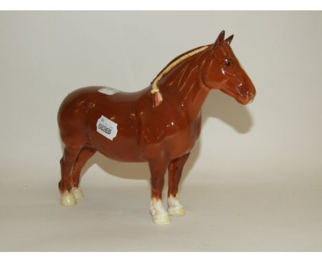 A Beswick Suffolk Punch, Champion Hasse Dainty, dark chestnut, 1359, gloss (ears restored) 