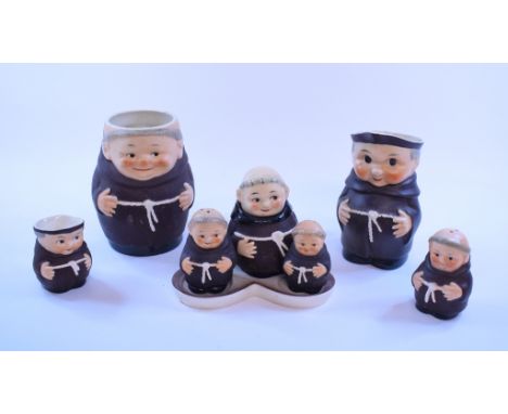 A Goebel cruet, in the form of three monks, and other similar items (19)