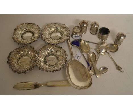 Two Norwegian silver and enamel spoons, stamped 930S and maker's mark Marius Hammer, enamel damaged, a pair of silver coloure