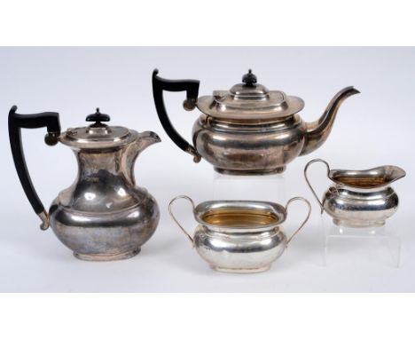 A silver four piece tea and coffee service, Sheffield 1932, approx. 61.5 ozt (all in) (4)  See illustration