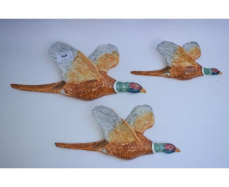 A set of three graduated Beswick Pheasant wall plaques, 661/1, 2 & 3, all gloss (3)   Condition report  Report by NGOverall, 