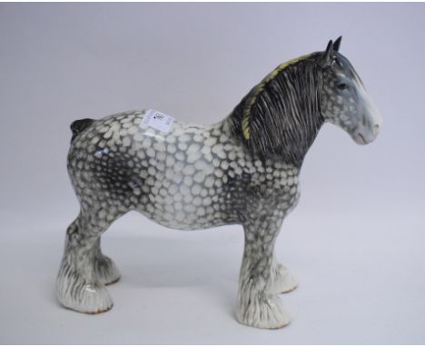 An early Beswick Shire Mare, rocking horse grey, 818, gloss (restored legs and ear) 