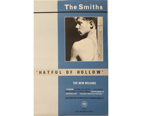 SMITHS HATFUL OF HOLLOW POSTER. Rare 1984 UK 21" x 14" unfolded promotional-only poster for the album release featuring a pho