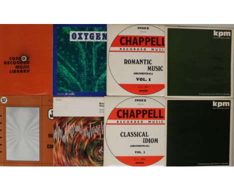 MUSIC LIBRARY LPs. Terrific selection of 8 x Library LPs. Titles are (Conroy) - Solo Harmonica (BMLP 088 orange labels - Ex+/