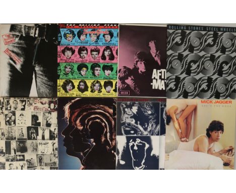 THE ROLLING STONES - LPS/BOOKS. Smart mixed collection of 16 x LPs, 1 x cassette box set and also 5 books on the subject of T