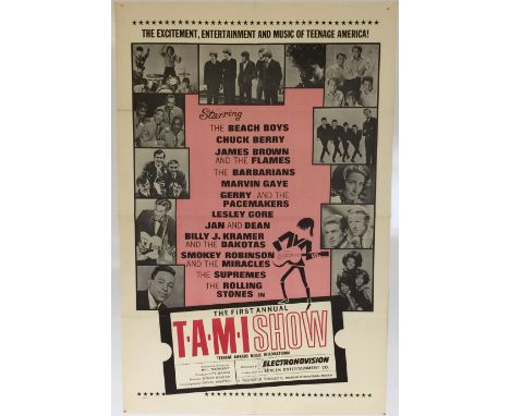 TAMI SHOW US POSTER. An original, folded US one sheet (27x40") poster for the First Annual T.A.M.I. Show in 1964 with The Sup