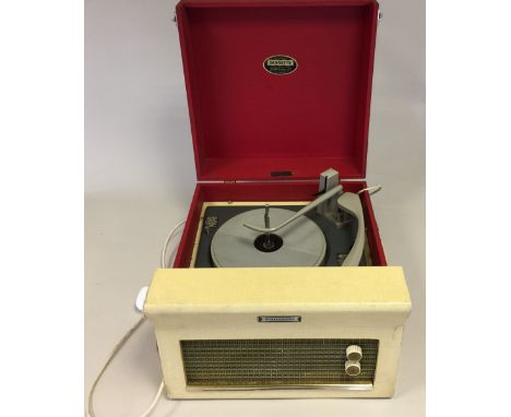 DANSETTE MAJOR DELUXE 21. A circa 1960s Dansette Major Deluxe 21 turntable, with built in speaker. Turns on.