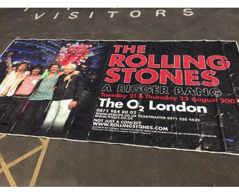 HUGE ROLLING STONES BANNER. An approx 180 x 338" banner used most likely on the side of a building/venue to promote the Rolli