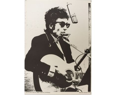 BOB DYLAN ISLE OF WIGHT POSTER. An original 1969 poster for Bob Dylan's appearance at the Isle of Wight festival. Measures 18