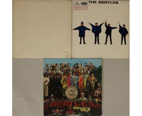 THE BEATLES - WHITE ALBUM/PEPPER'S/HELP! Lovely trio of early UK pressings. Titles are S/T The White Album (UK mono top loadi