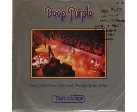 DEEP PURPLE - MADE IN EUROPE LP (UK TEST PRESSING TPSA 7517). Ultra rare UK white label test pressing of the memorable April 