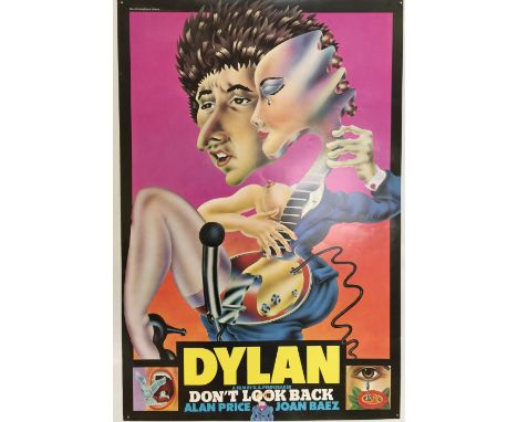 BOB DYLAN DON'T LOOK BACK POSTER. An original poster for Don't Look Back with art by Alan Aldridge/Harry Willock. Measures 20