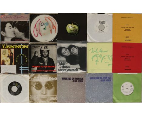 JOHN LENNON & RELATED - 7". Neat collection of around 72 x 7" featuring John and Yoko. Titles include Power To The People (R 