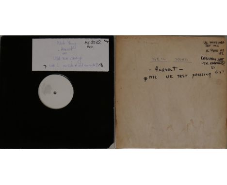 NEIL YOUNG - HARVEST - UK AND US TEST PRESSINGS. Rare opportunity to acquire both UK and US test pressings of the iconic 1972