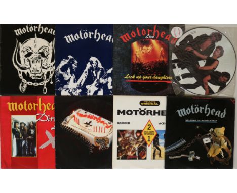 MOTÖRHEAD. Explosive collection of 15 x LPs/12". Titles are S/T (UK WIK 2 early pressing with white text on a fully laminated